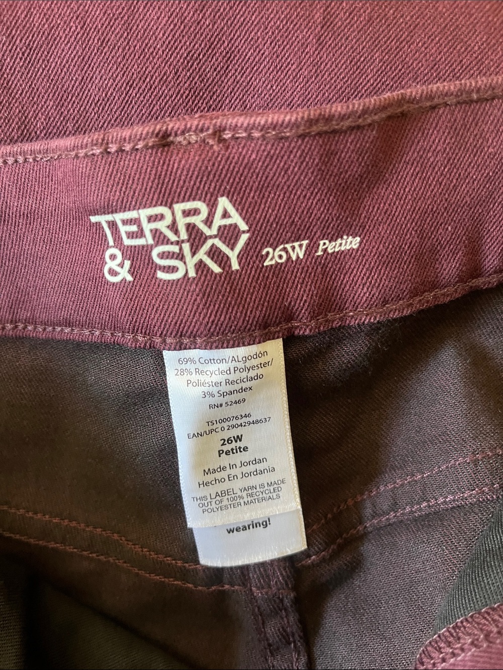Women’s Terra & Sky Deep Plum Skinny Jeans - Picture 6 of 7